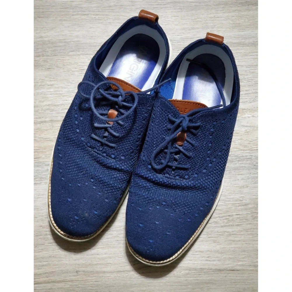 Cole Haan Men's ØriginalGrand Stitchlite Wingtip Oxford, Navy Size‎ 9.5M